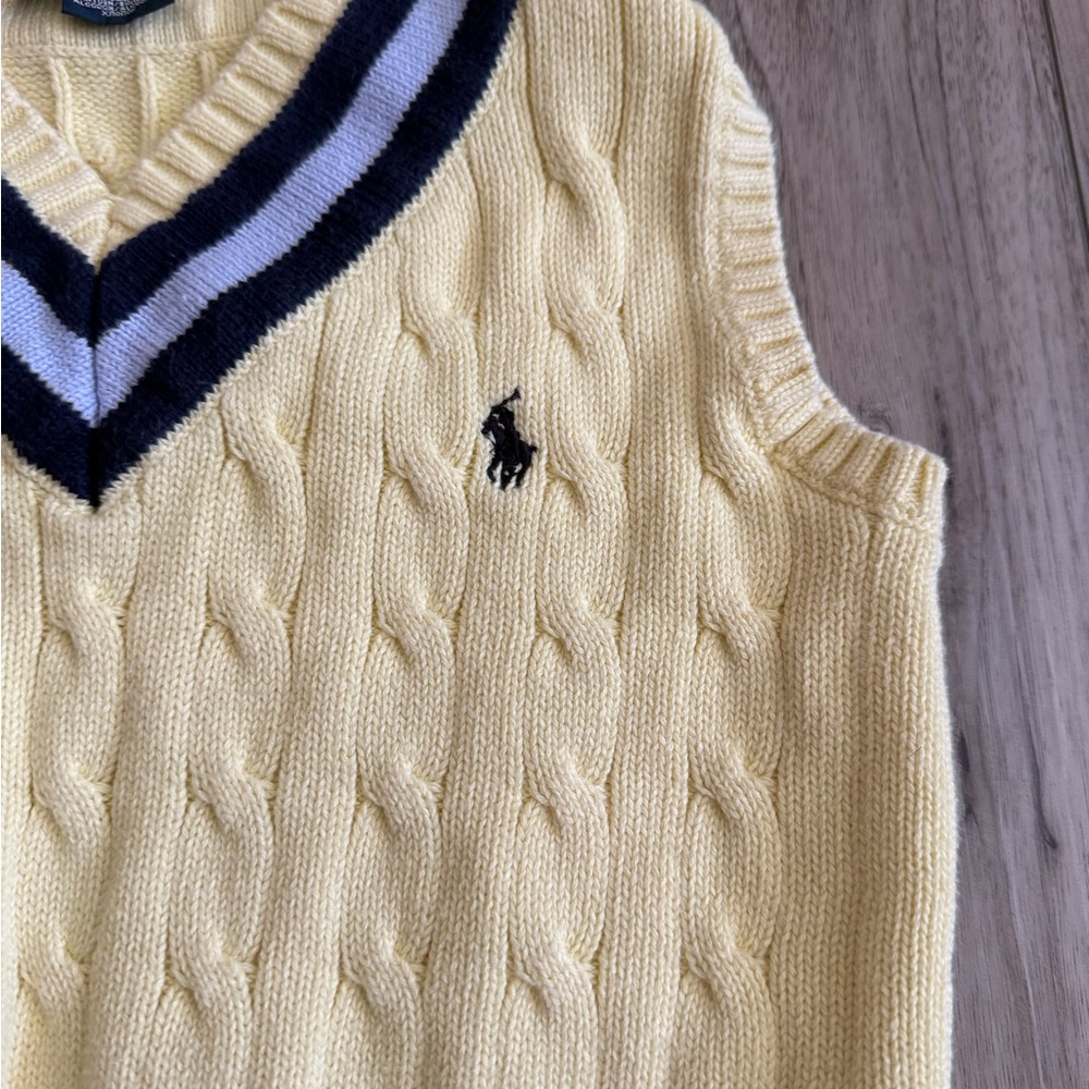 Polo by Ralph Lauren Yellow Knit Sweater Vest Boys Size 6 - Picture 3 of 4